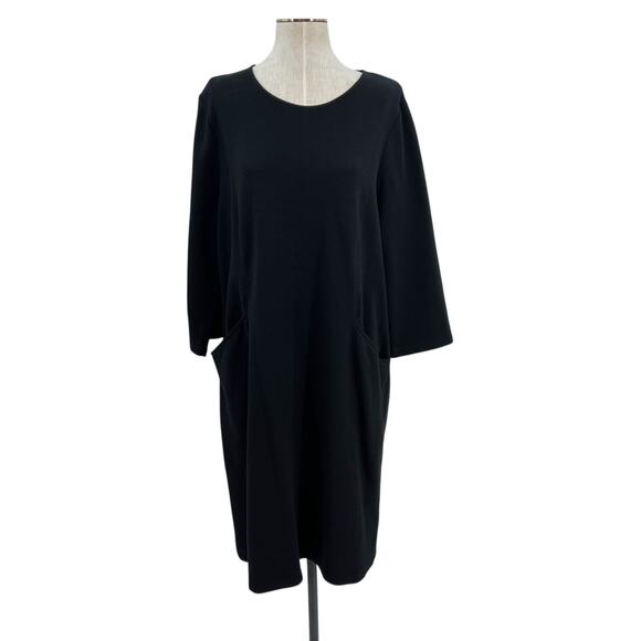 Boden Ellen Ottoman Dress Shift Pockets Black Plus Size 20 22R - Picture 2 of 11